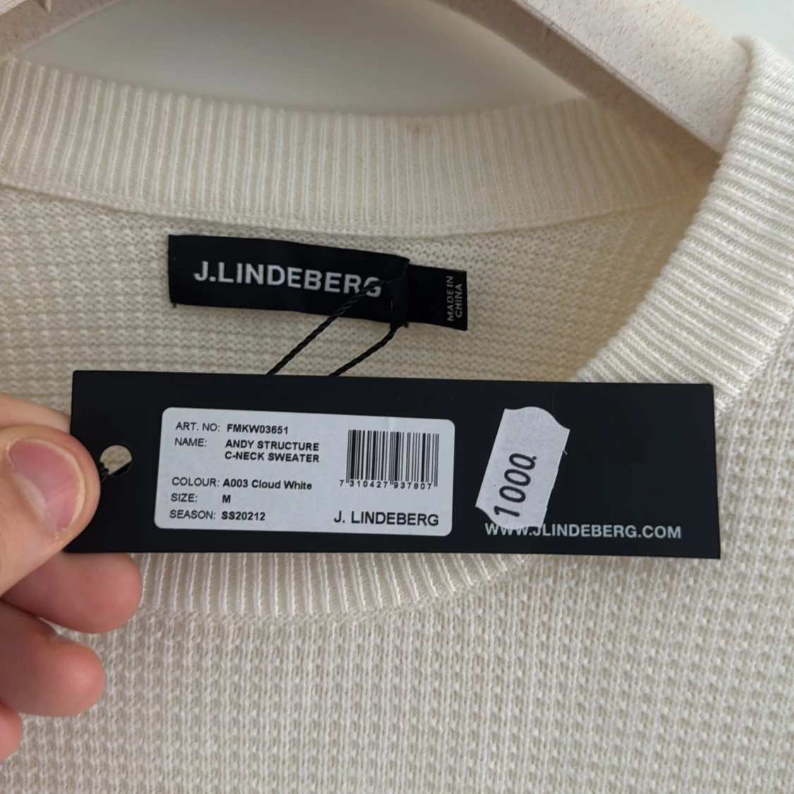 Vit stickad tröja från J.Lindeberg - 1