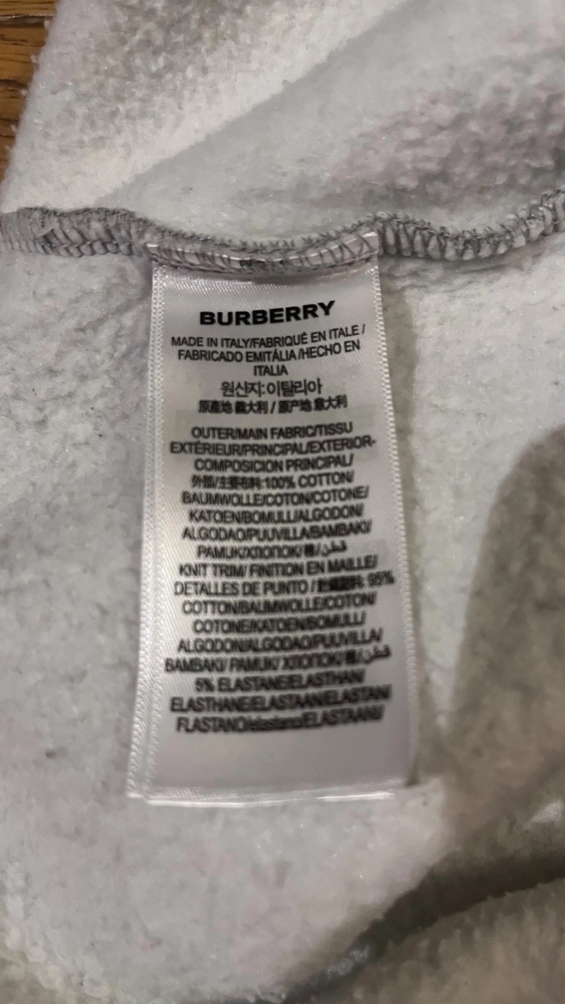 Grå Burberry hoodie S med dragkedja - 2