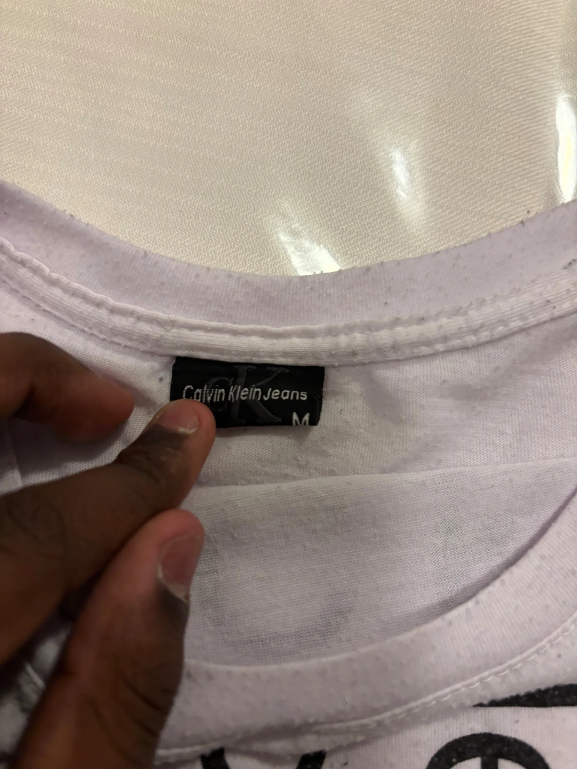 Vit Calvin Klein Jeans t-shirt M - 1