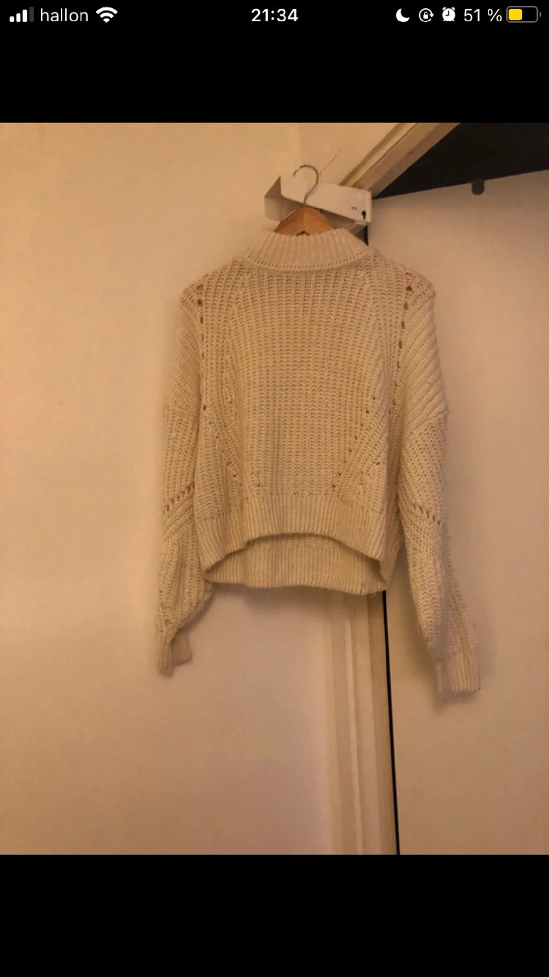 Beige stickad tröja XS