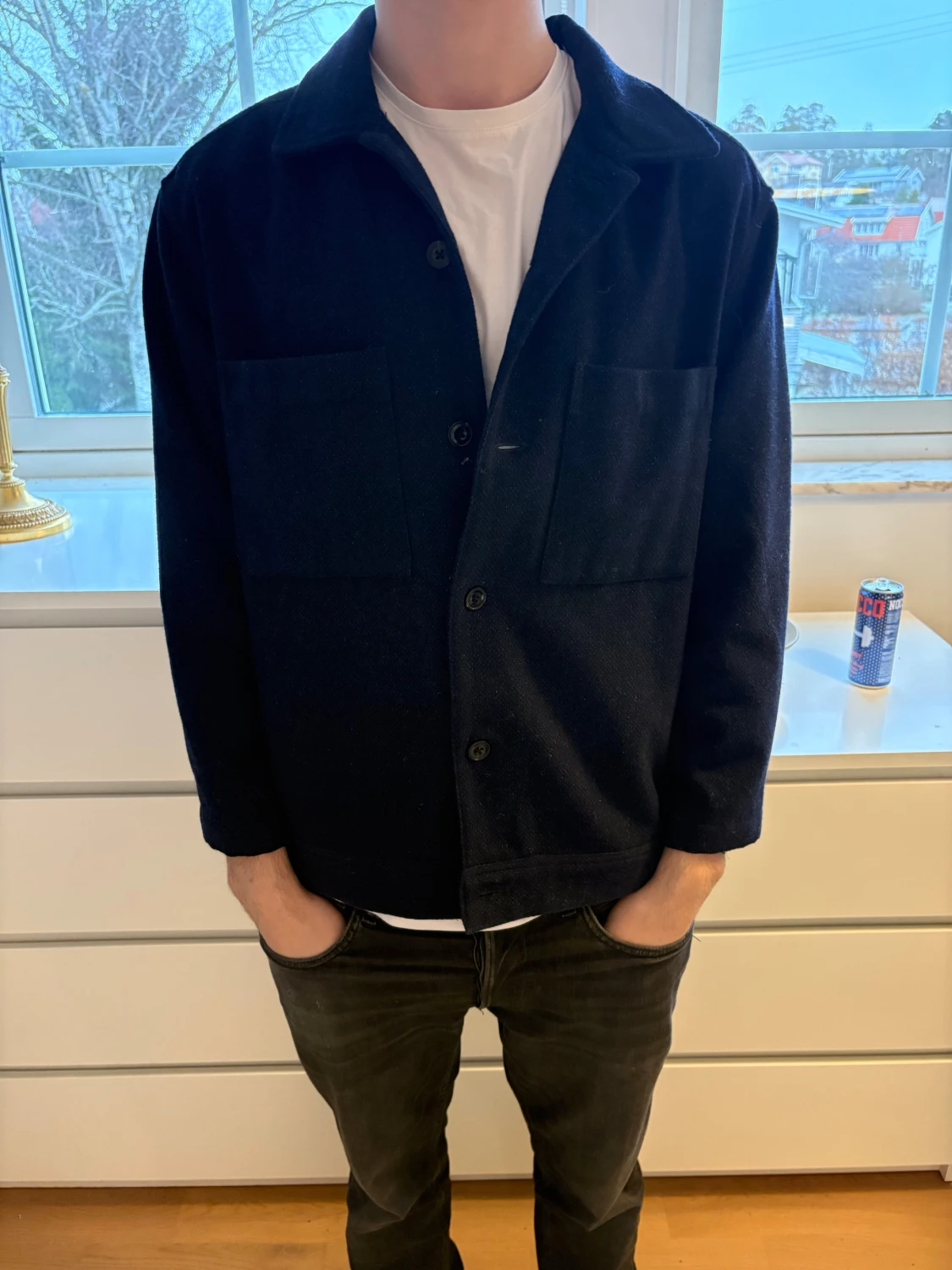 Svart overshirt från Riley i ull