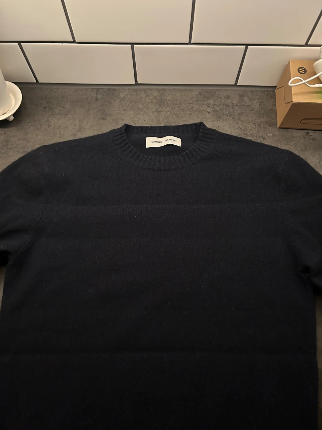 Mörkblå stickad tröja från Samsøe Samsøe - 1