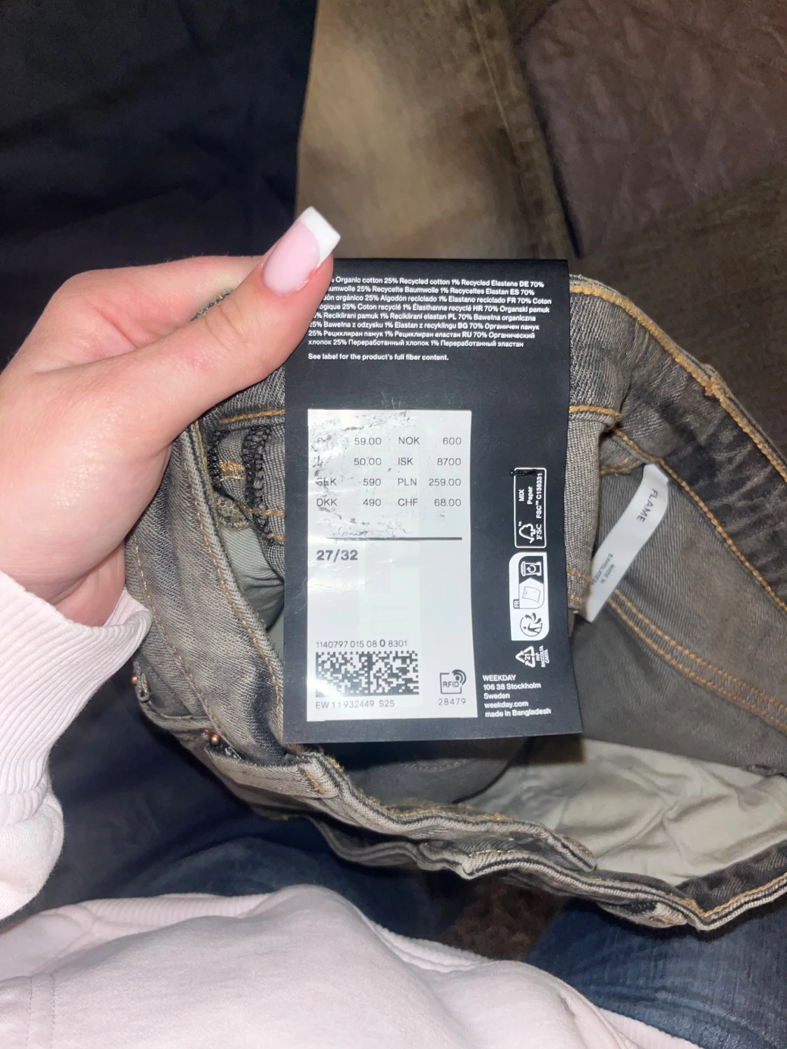 Weekday Flame bootcut jeans grå 27/32 - 3