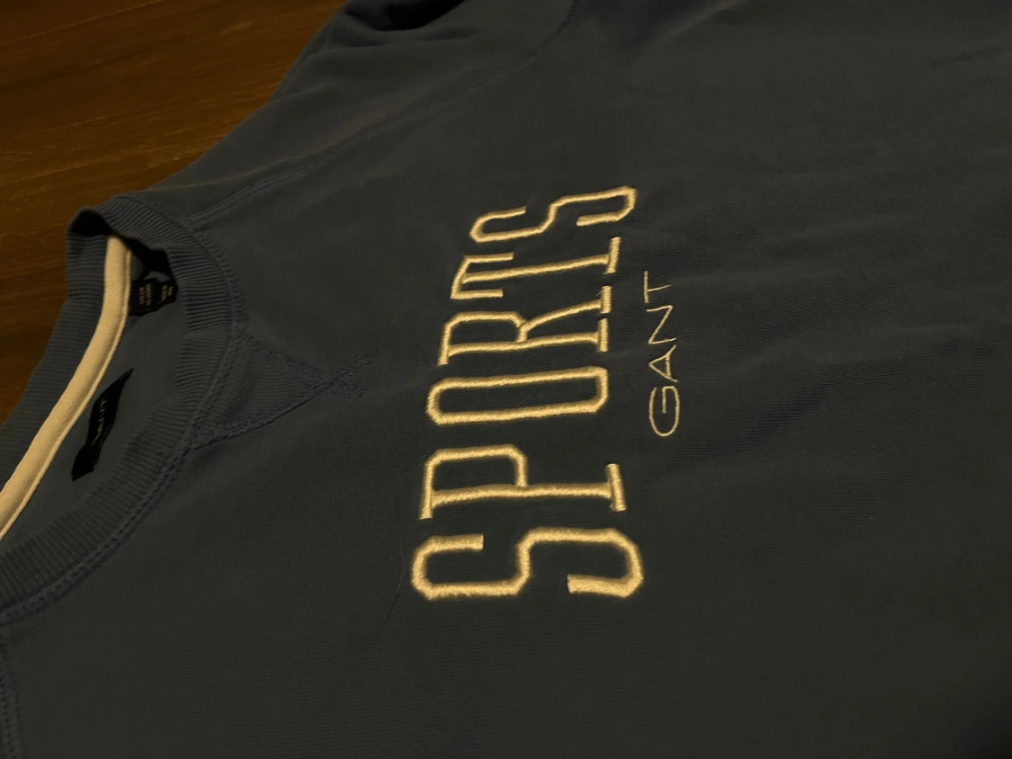 Blå sweatshirt från GANT med sytt tryck - 1