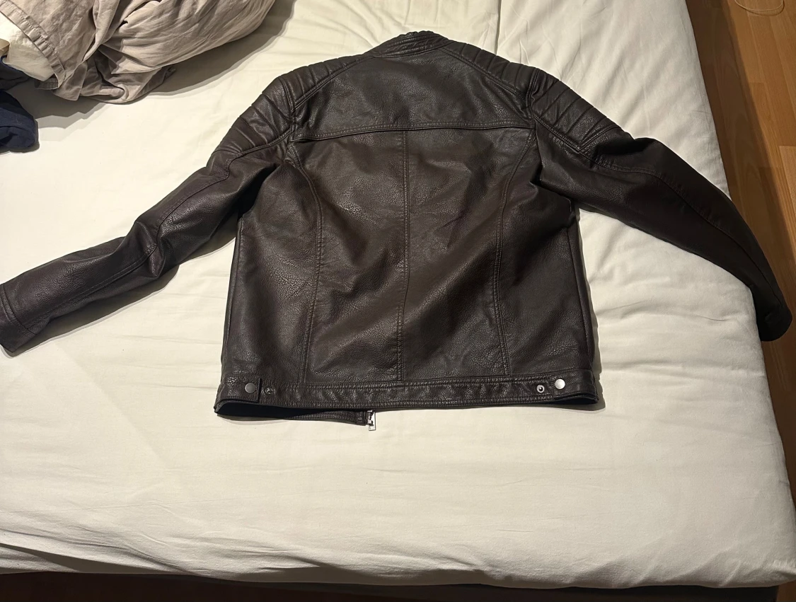 Brun skinnjacka Jack & Jones XL - 2