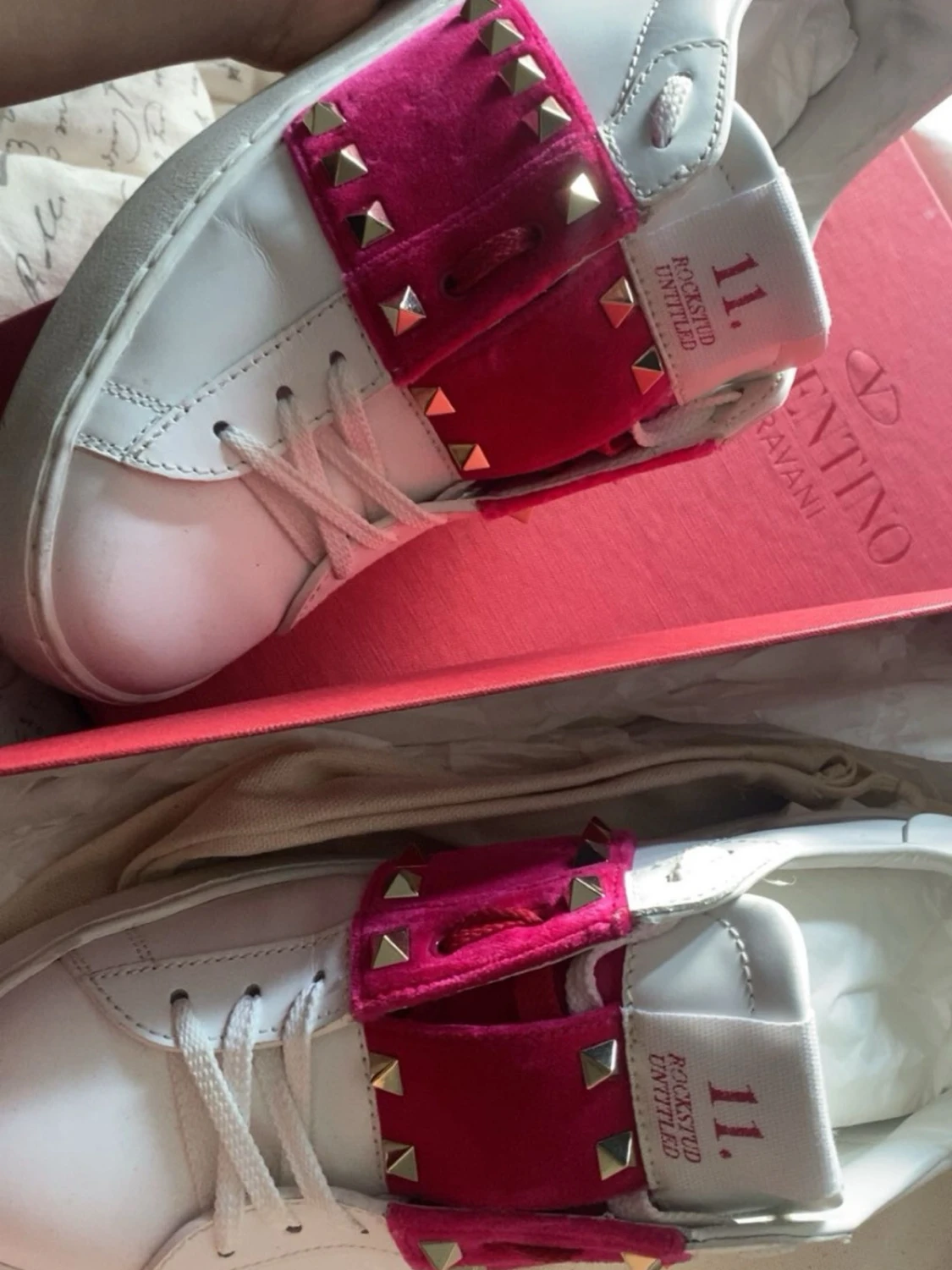 *Limited edition* Valentino Rockstud sneakers vit/rosa - 4