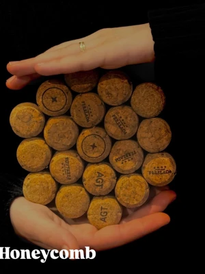 Grytunderlägg  - Vi är ett UF företa som gör grytunderlägg av återanvända korkar som vi samlar ifrån hotellet, restauranger och ibland privat personer. Dom är helt miljövänliga, värmetåliga och vattentåliga. Vi säljer dom nu i tre underbara former. Dom är helt miljövänliga, värmetåliga, vattentåliga och 100% gjorda för hand. Vi säljer dom nu i tre underbara former som vi har döpt. Vi säljer Lilly och Molly för 115kr och Honeycomb säjer vi för 130kr då den behöver lite mer material.