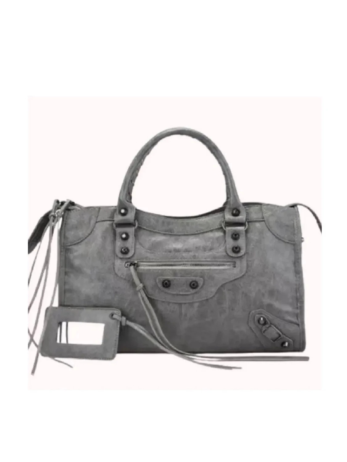 Grå handväska med dragkedja