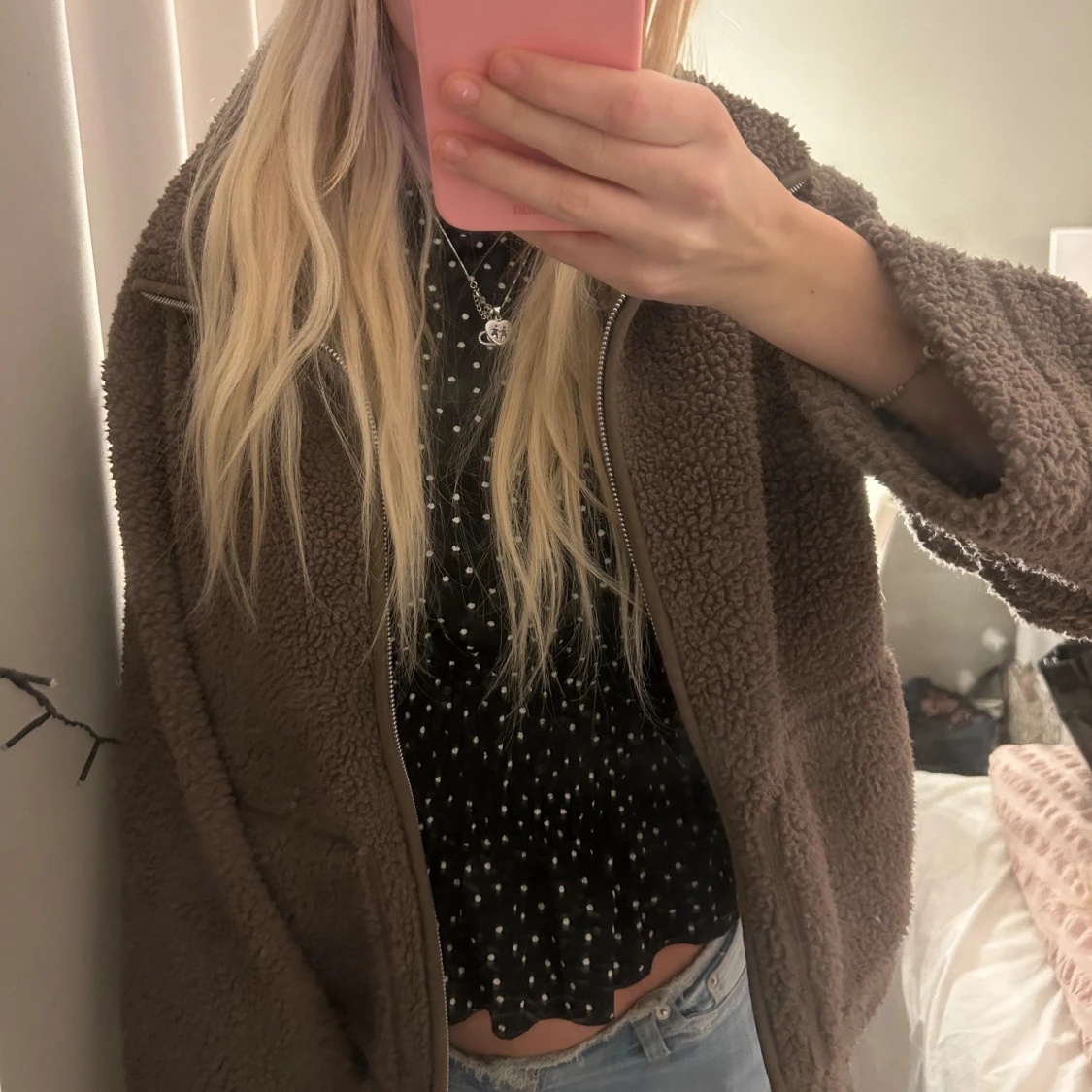 Brun teddyjacka  - 1