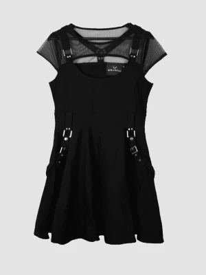 Klänning 🖤⛓️ - Jättesnygg ’KILLSTAR Kounter Kulture Dress’ i nyskick! 🖤⛓️Med avtagbara och justerbara remmar samt fina mesh/cutout-detaljer. Lätt stretchigt material och åtsittande passform. Storlek XL (byst 88cm, midja 84cm, längd 86cm) 📏 Nypris 650kr, säljer för 289kr (slutsåld i denna storlek). Köp nu 💌