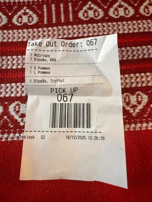 67 kvitto från mc Donalds  - Ett 67 kvitto från donken som är mycket sällsynt 