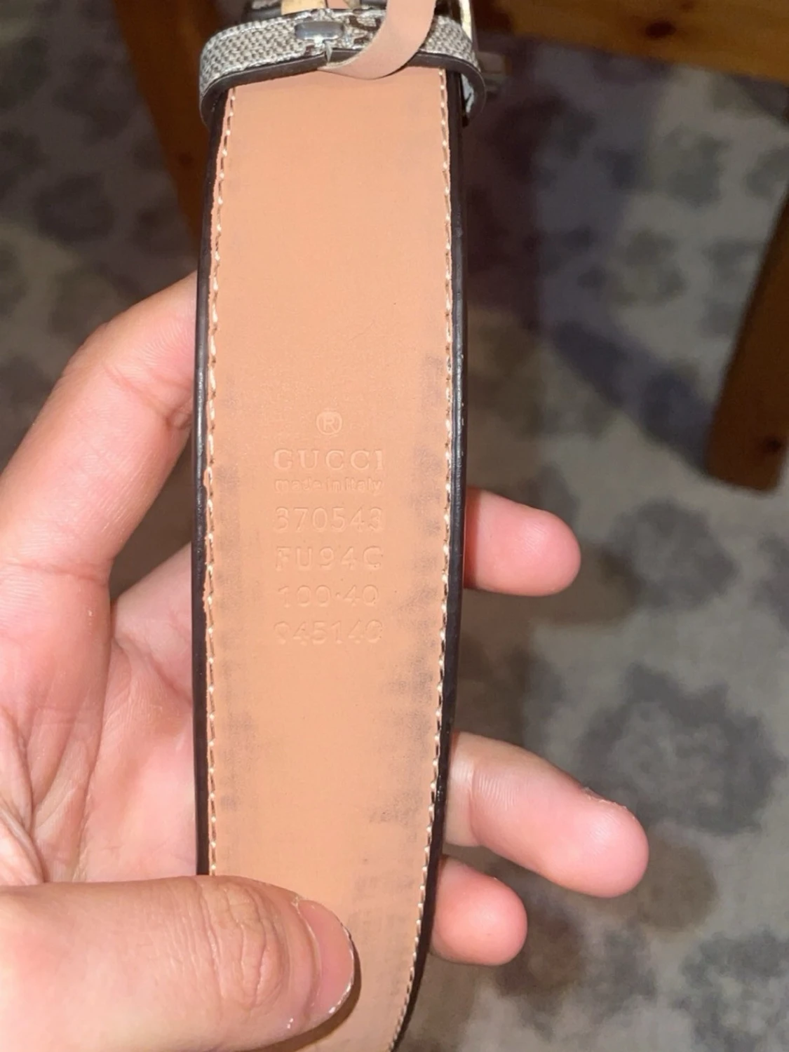 Gucci beige skärp med GG-spänne - 2