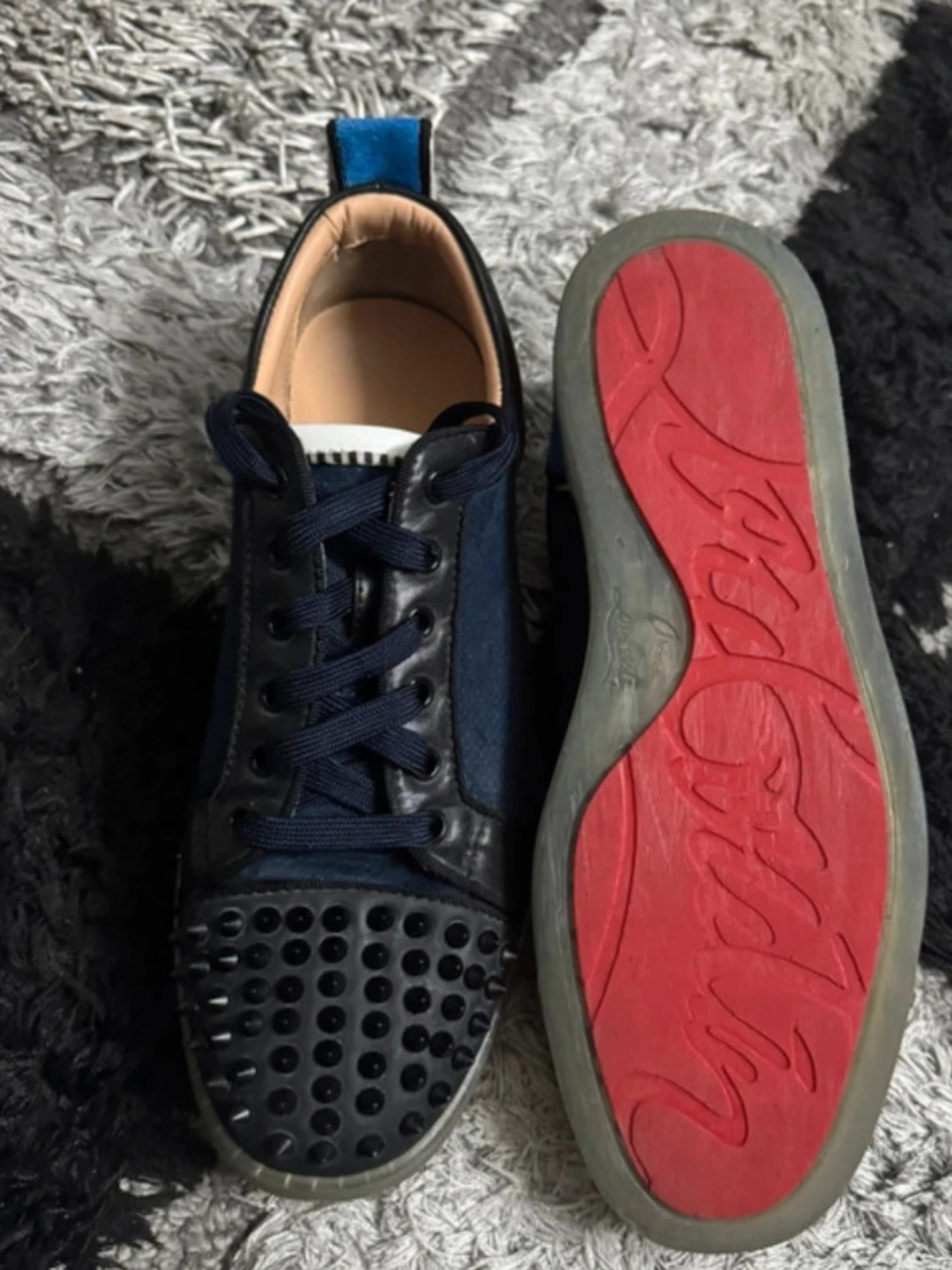 Christian Louboutin svarta sneakers med nitar - 2