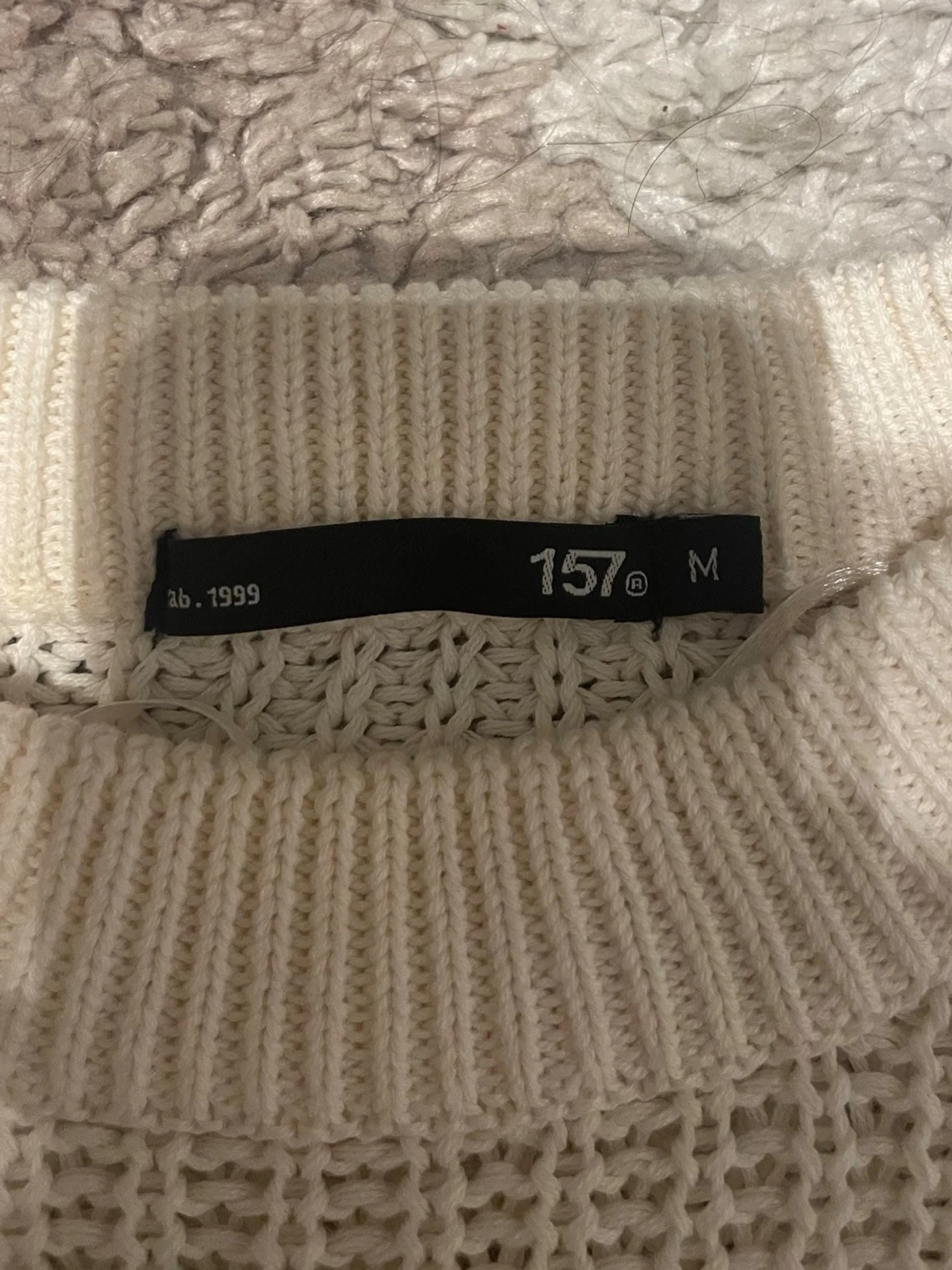 Vit och svart randig stickad tröja 157 - 3