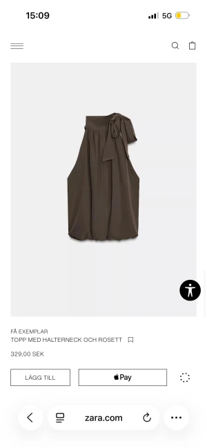 Brun halterneck topp med rosett Zara - Supersnygg brun halterneck topp från Zara med stor rosett vid halsen. Helt ny med lapp kvar, säljer då det är för sent för retur