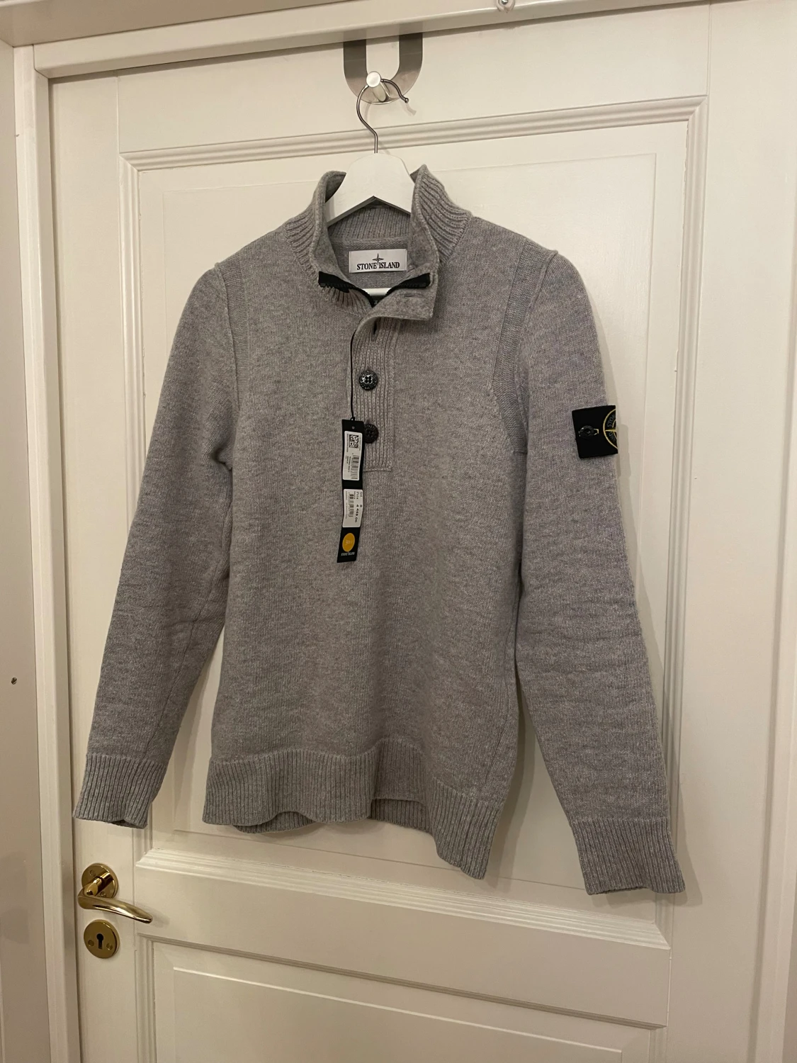 Stone Island Maglia Knitted Half Button Grå - 1
