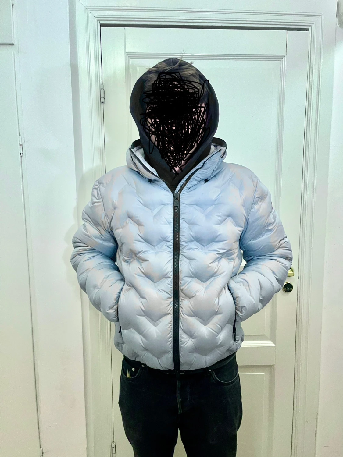 Polarblå Colmar pufferjacka med huva