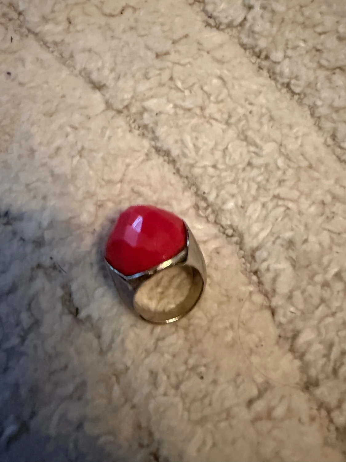 Stor silverring med rosa sten - 1