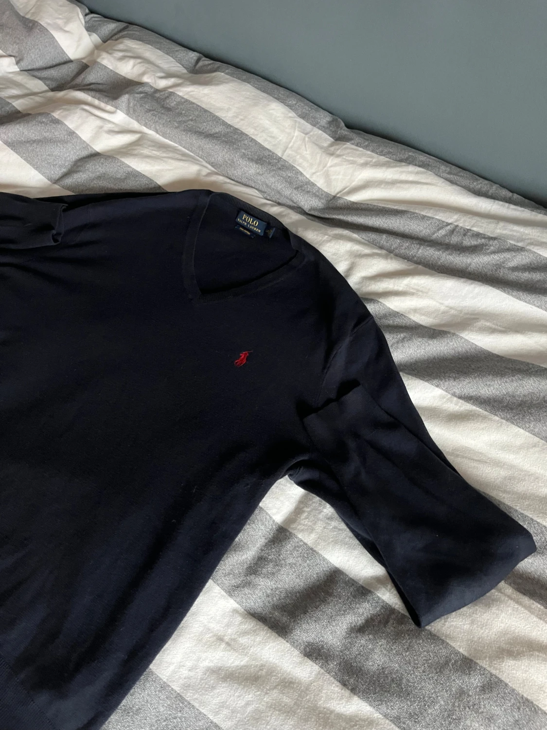 Marinblå v-ringad tröja Polo Ralph Lauren - 1