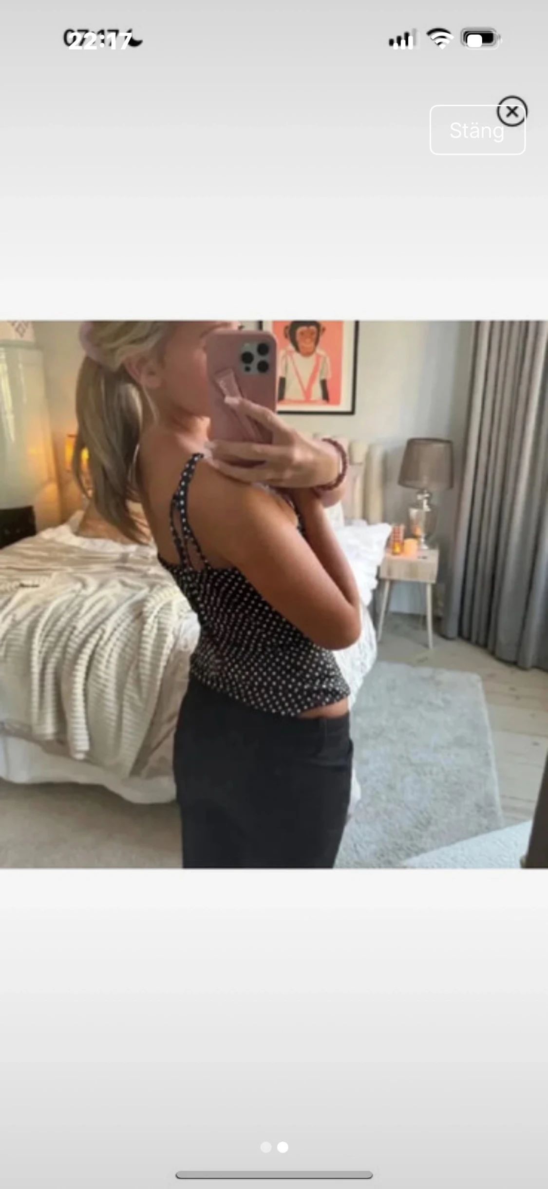 Svart prickig body  - 1