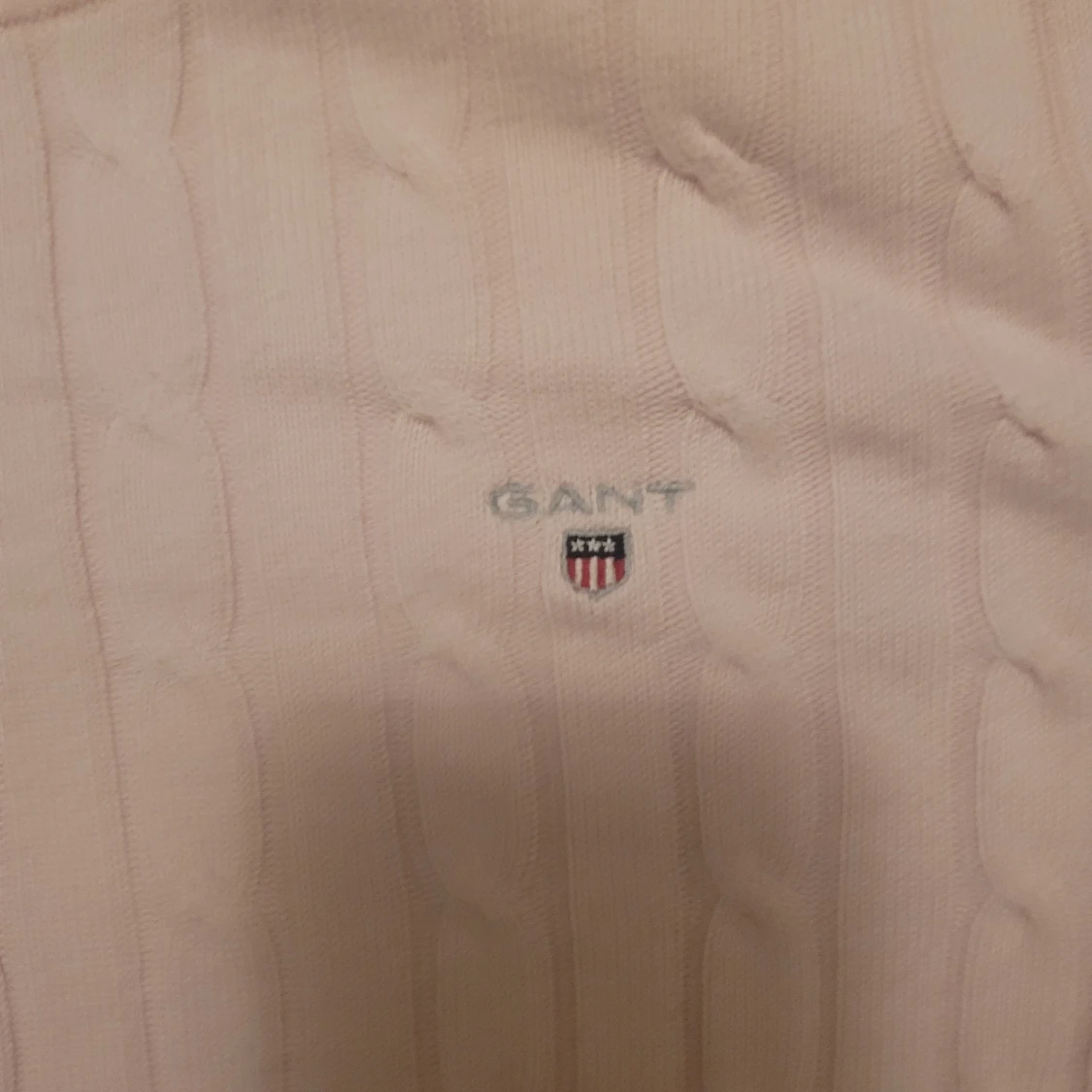 Ljusrosa kabelstickad tröja Gant - 2