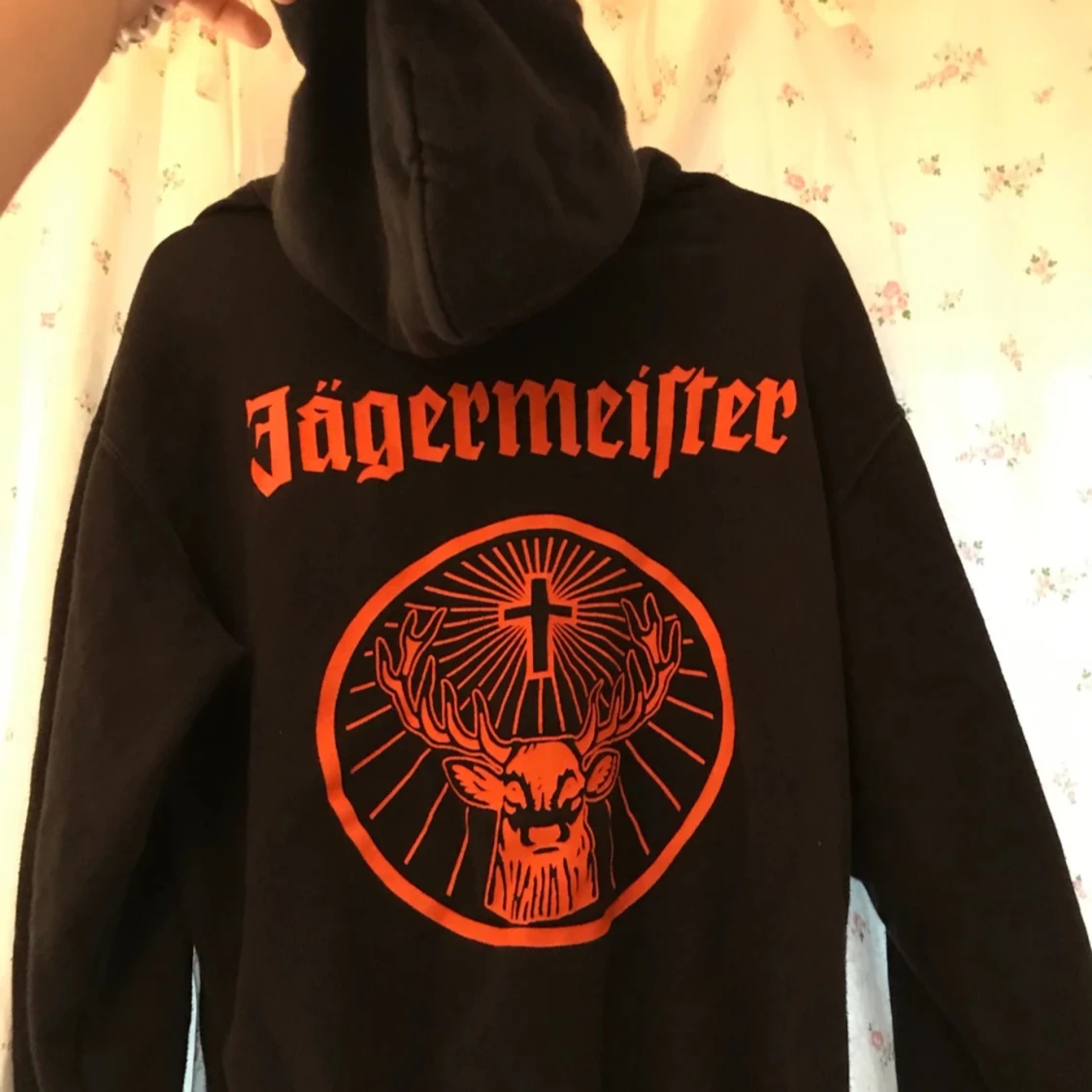 Svart Jägermeister hoodie med tryck - 1