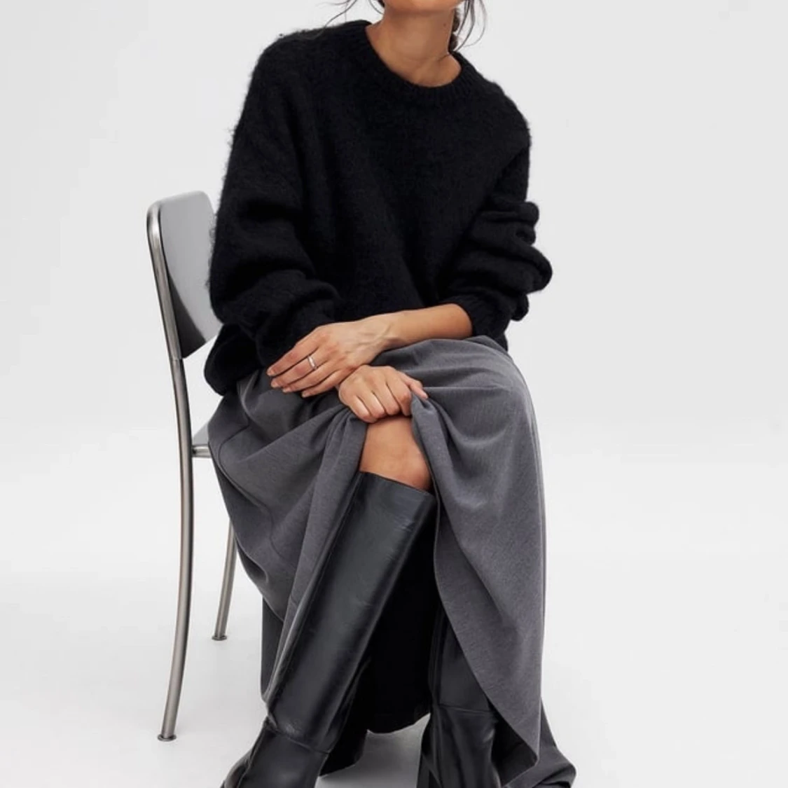 Svarta läderstövlar stl 38 - 3