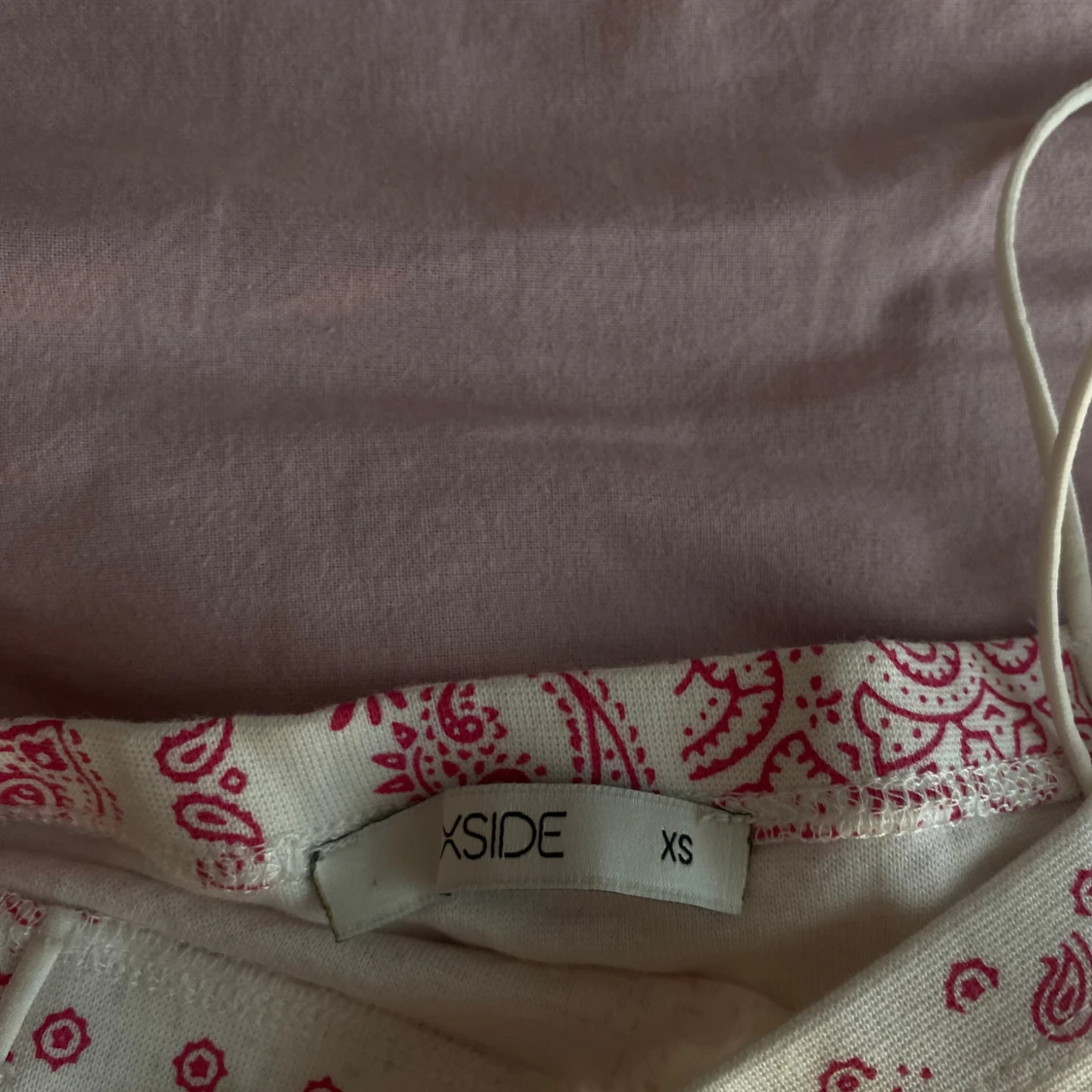 Vit och röd bandana-linnetopp XS - 2