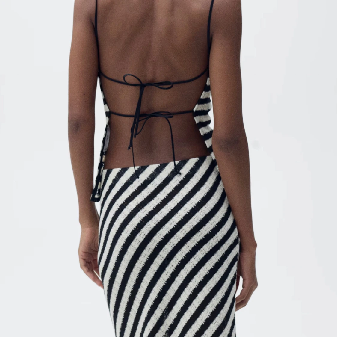 Randig topp med öppen rygg - 2