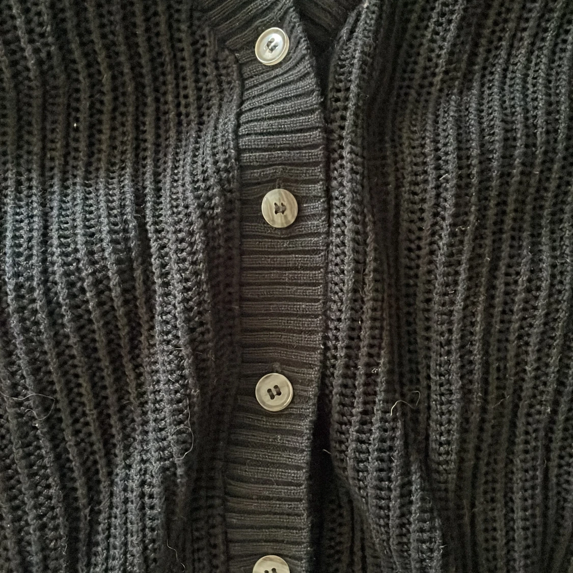 Svart ribbad kofta från Lindex - 2