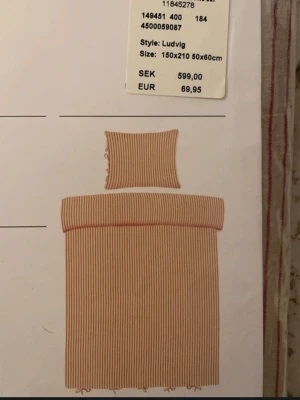 Helt ny påslakanset Hemtex - Tillverkad i en skön mix av linne och bomull. Helt nytt med prislapp. Nypris 599 kr