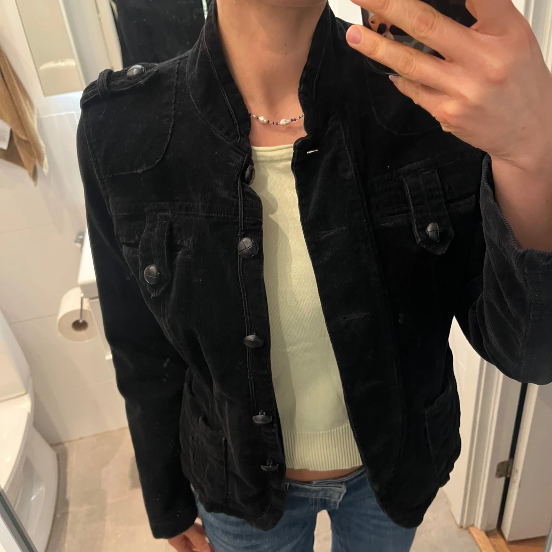 Svart manchesterjacka med knappar - 1