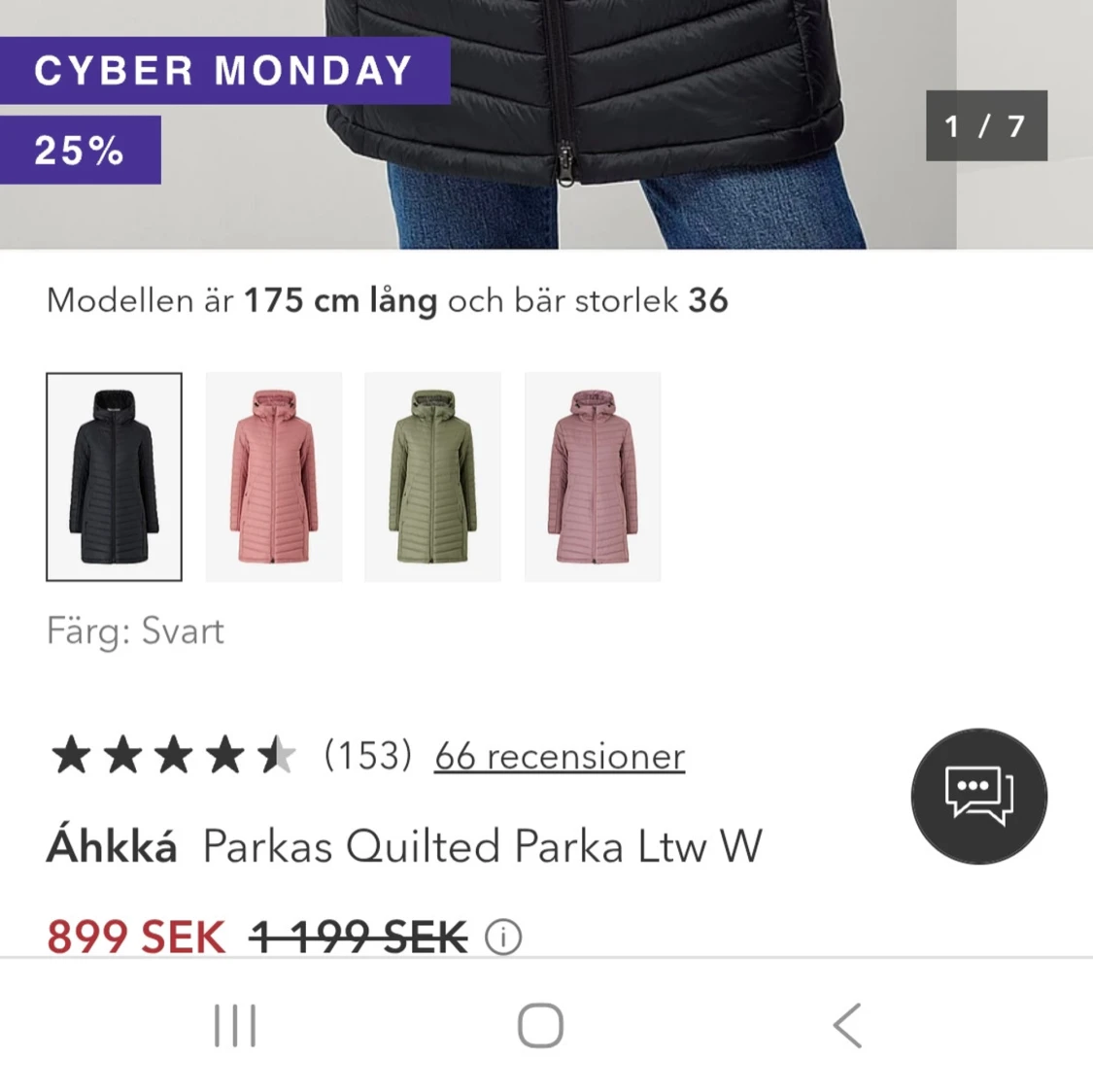 Svart quiltad dunjacka från 67°N Áhkká - 4