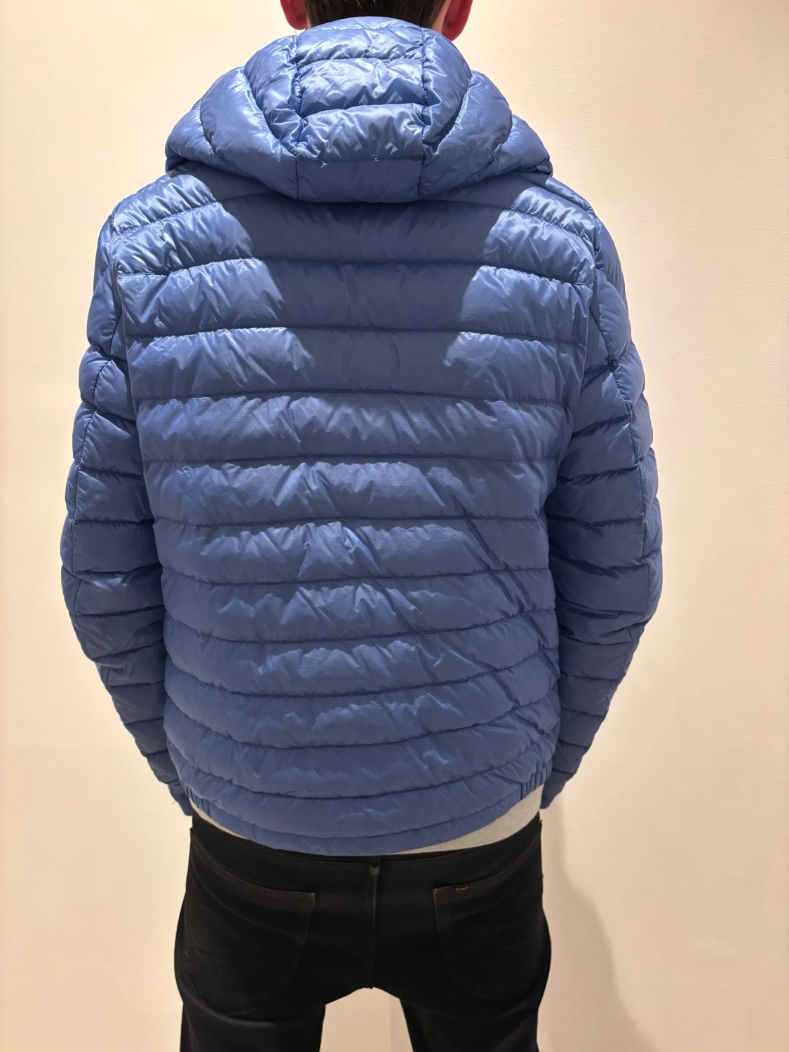 Blå Moncler dunjacka med huva - 2