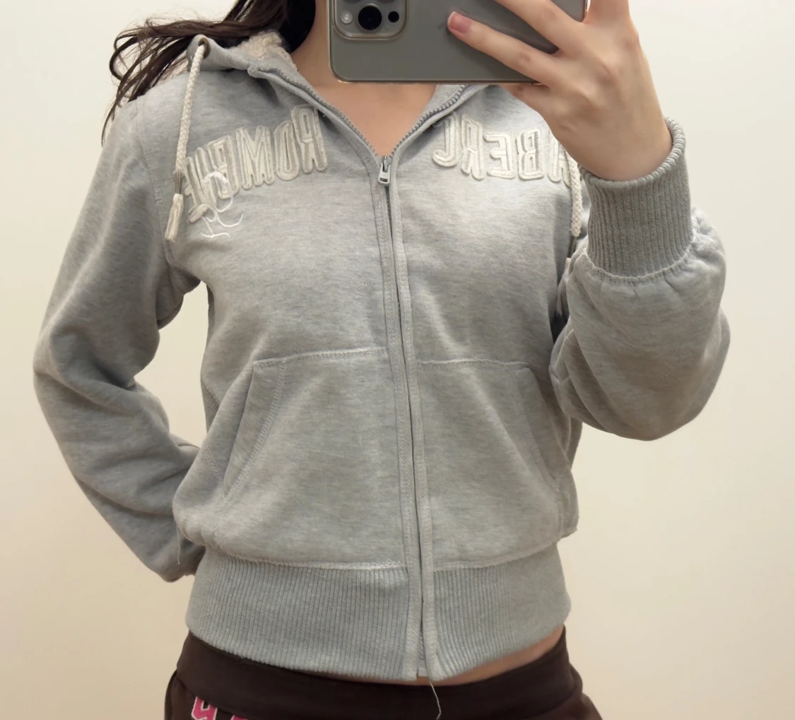 vintage y2k Abercrombie & Fitch sherpa zip up hoodie  - 3