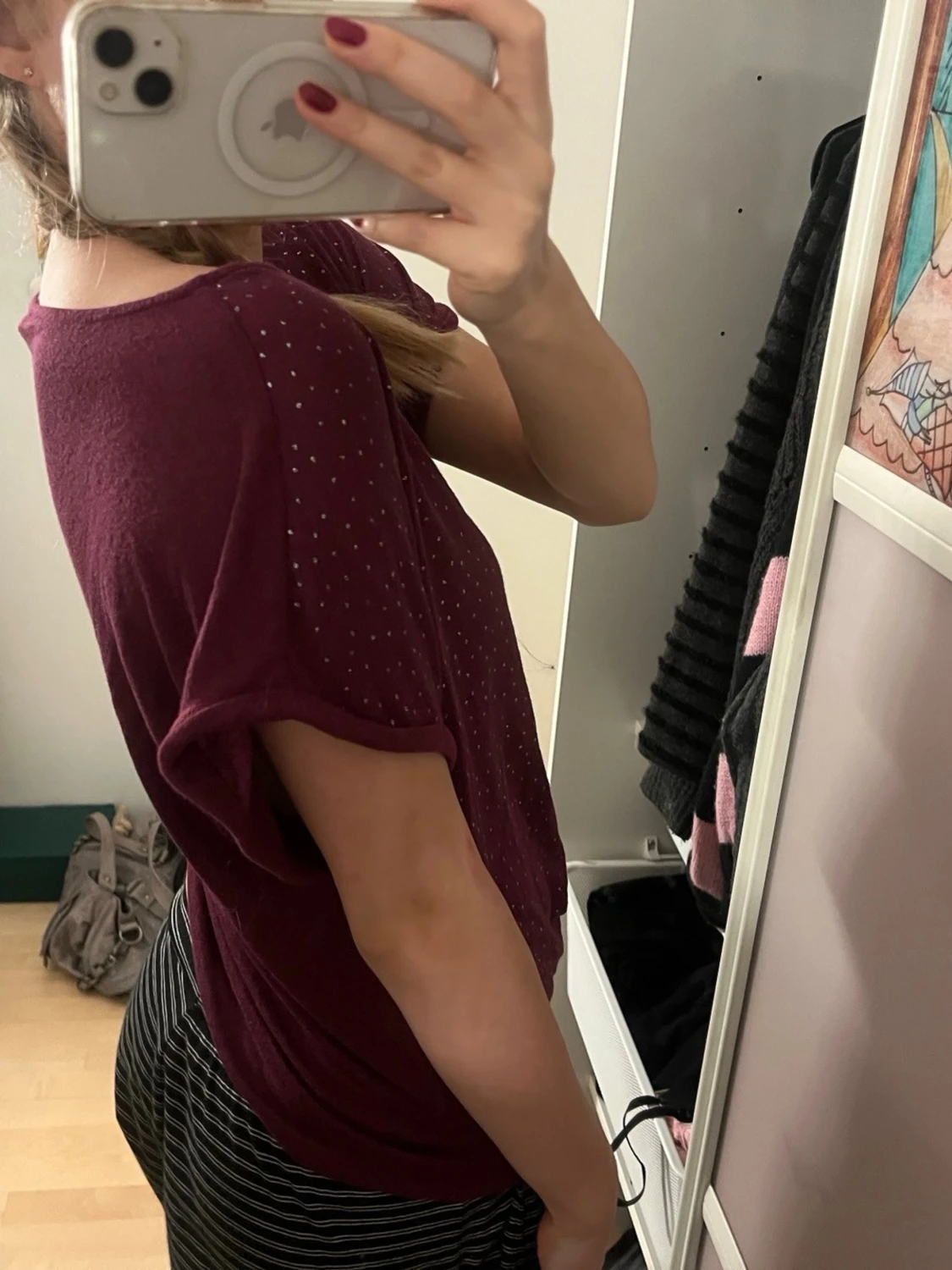 Pickrig topp med kort ärm - 1