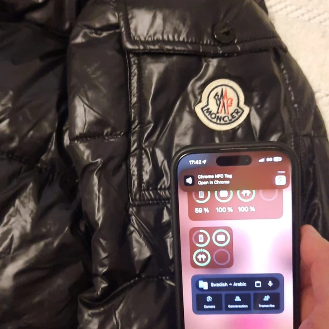 Svart Moncler pufferjacka M - 3