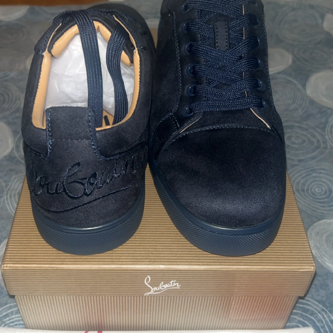 Christian Louboutin svarta sneakers mocka - 4