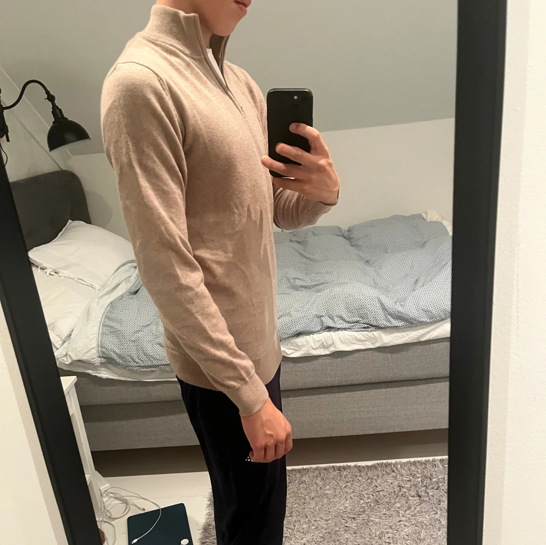 Beige half zip-tröja John Henric  - 1