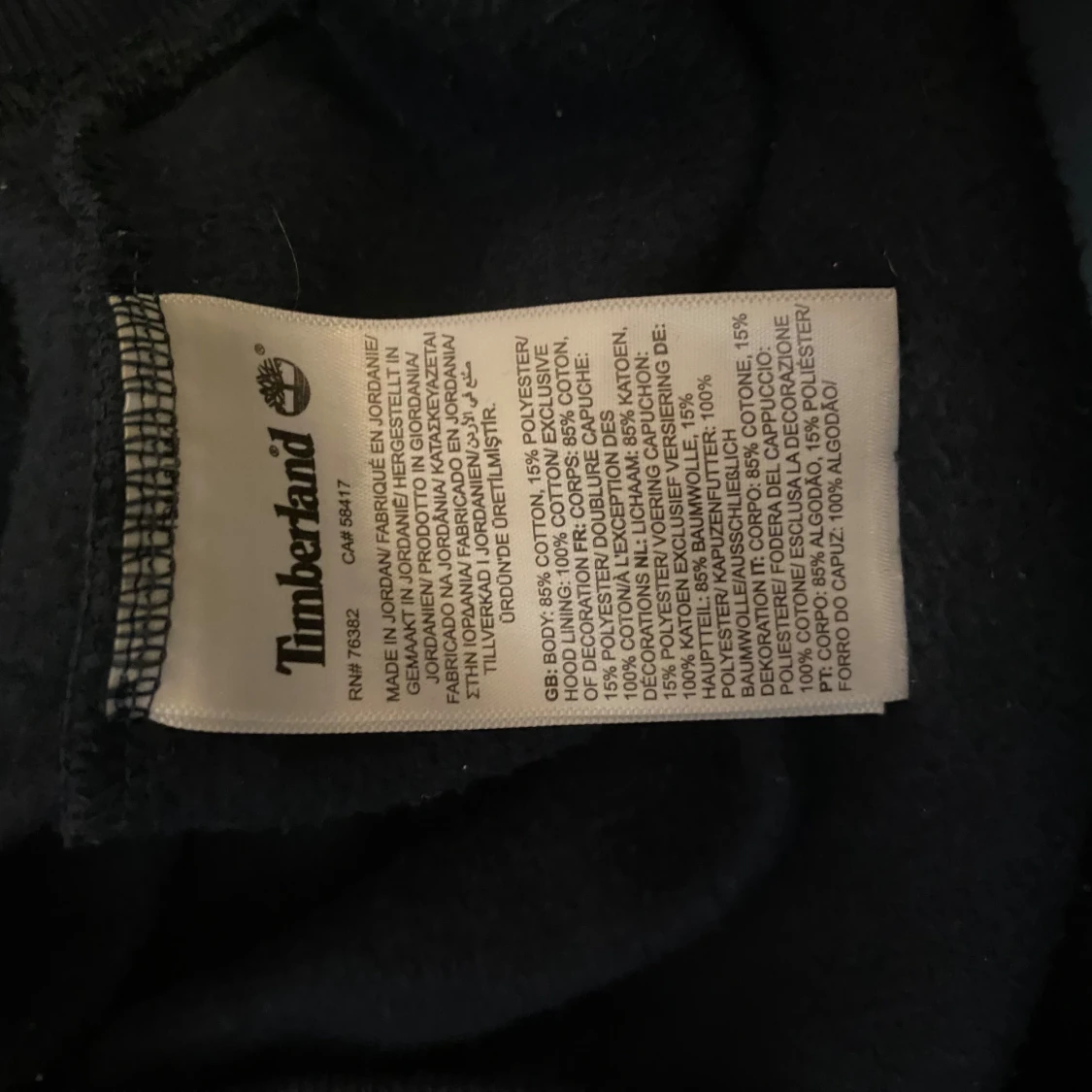 Mörkblå Timberland hoodie med logga - 3