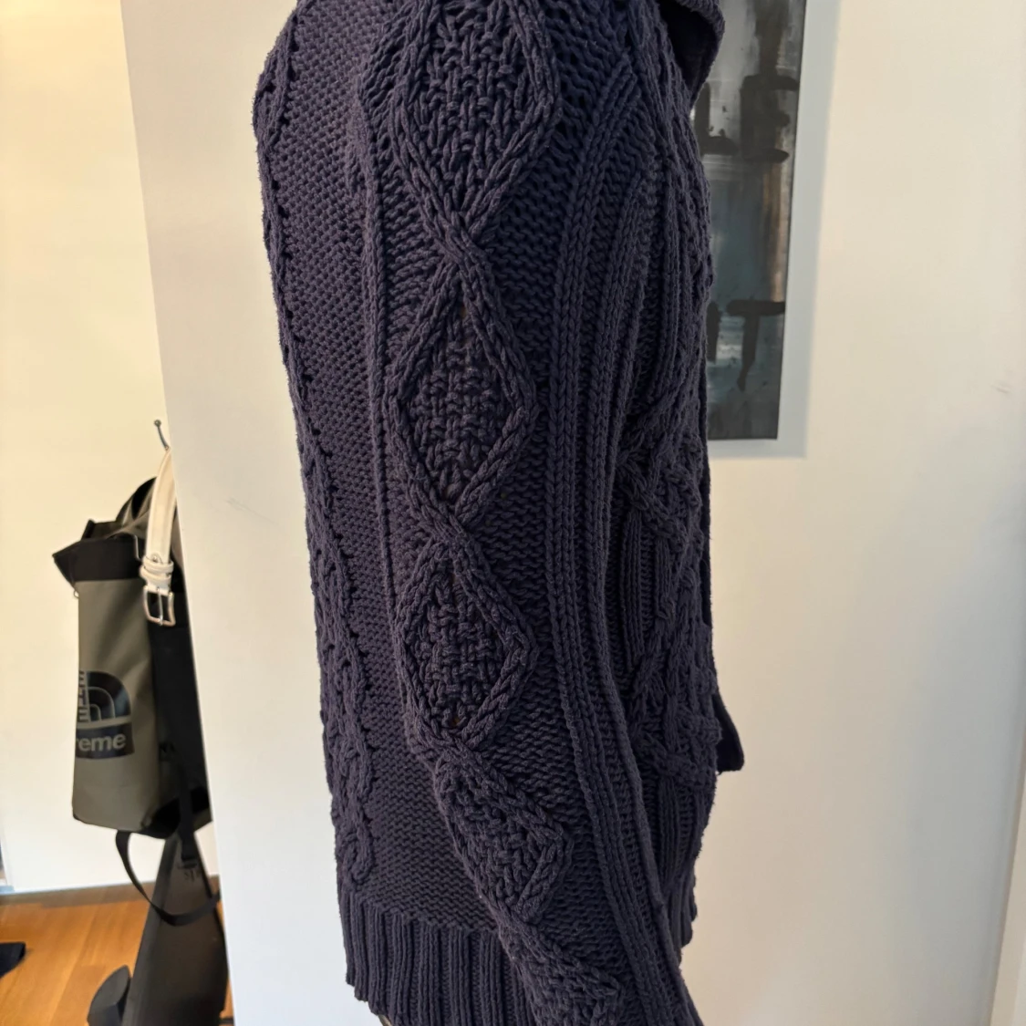 Mörkgrå stickad kofta från Hilfiger Denim - 1