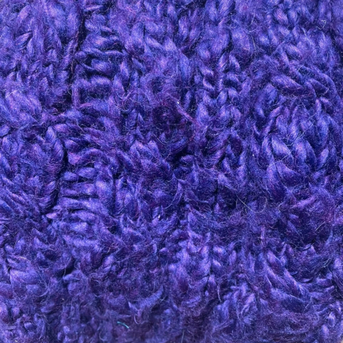 Lila stickad mössa från H&M - 4