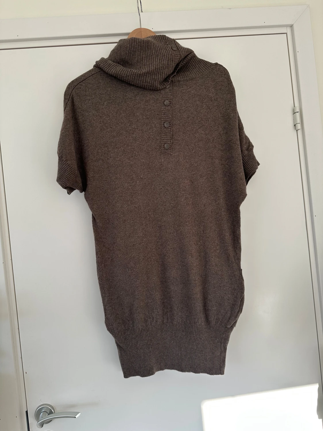 Brun stickad polotröja / klänning - 3