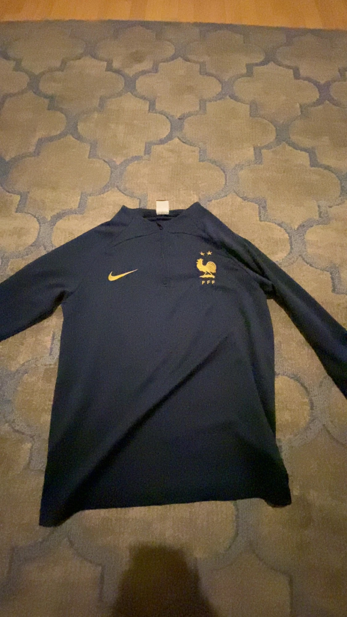 Marinblå Frankrike fotbollströja Nike S