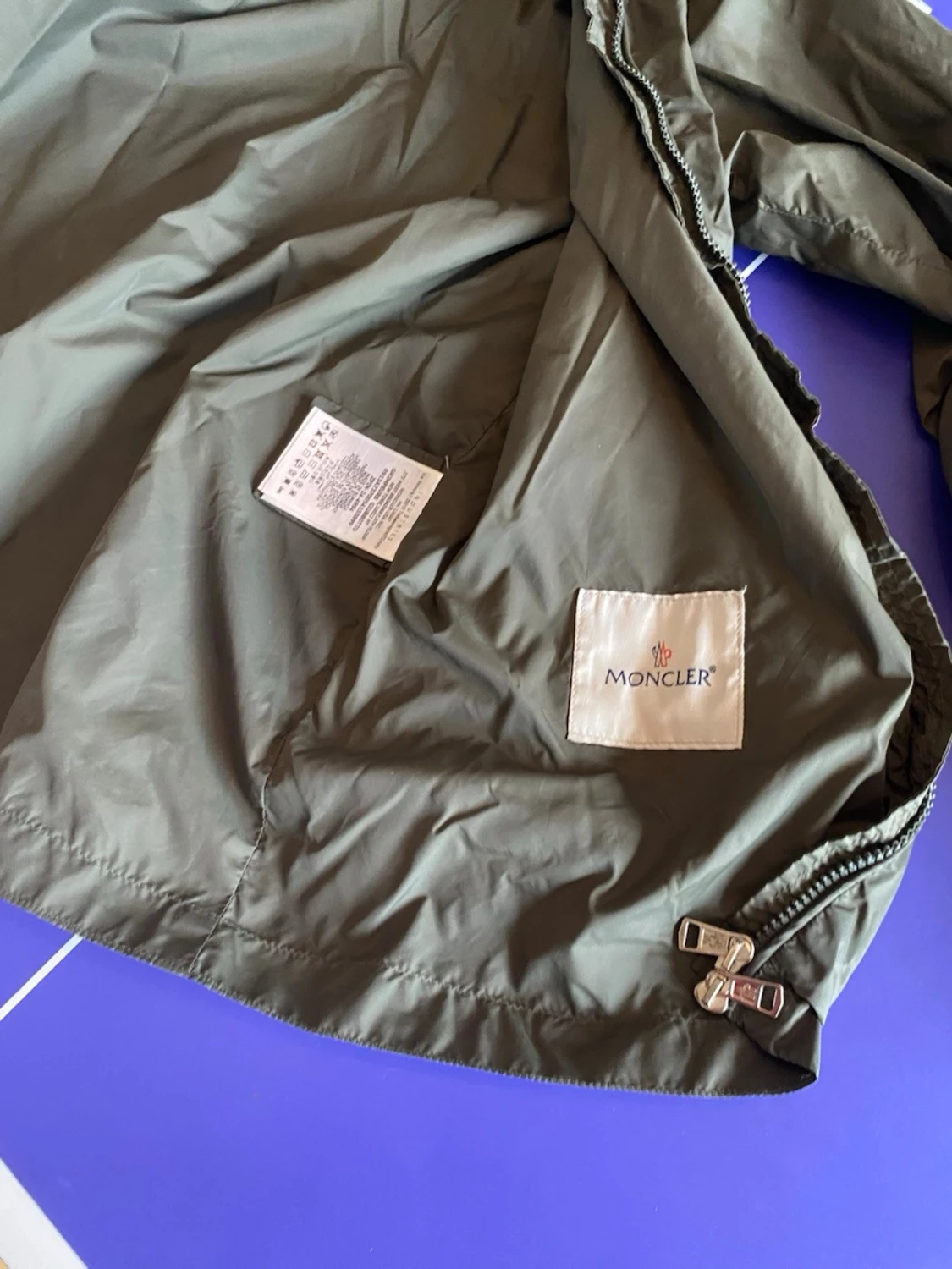 Grön Moncler vindjacka med huva - 3