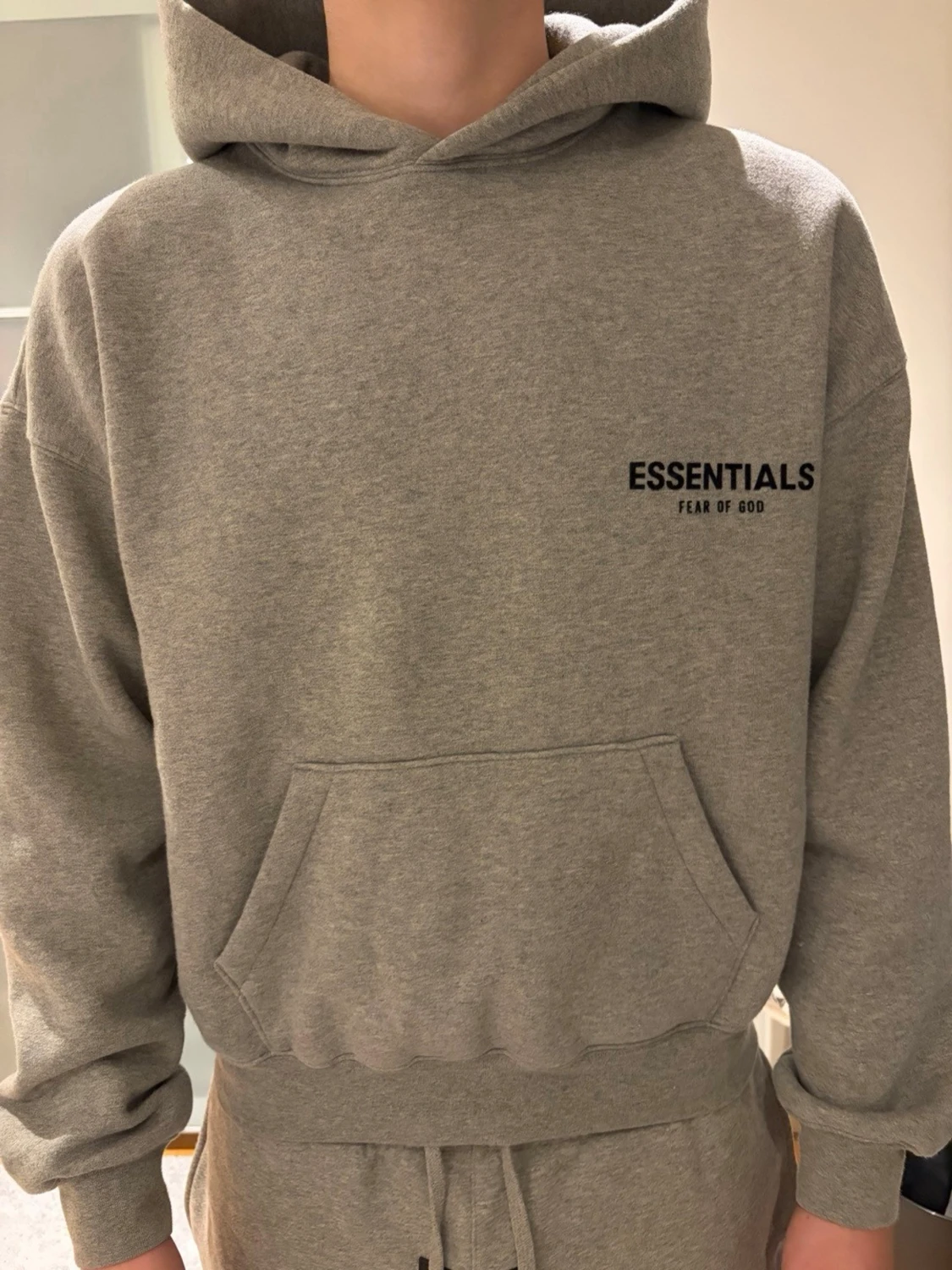 Dark oatmeal Essentials Fear of God hoodie - 1