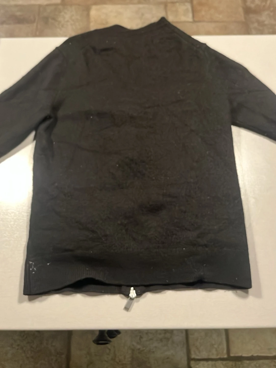 Svart stickad kofta med dragkedja - 1