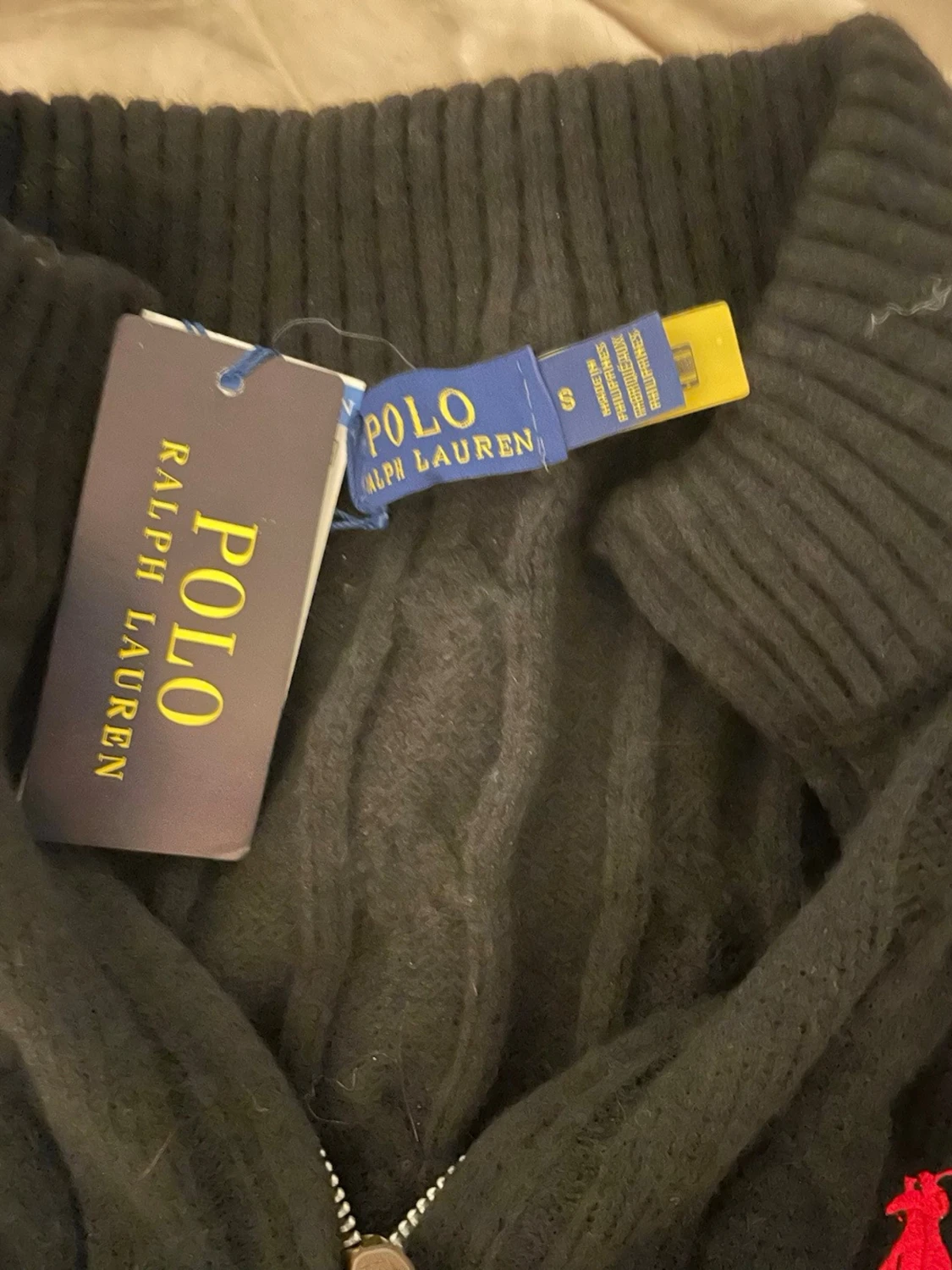 Svart kabelstickad tröja Polo Ralph Lauren - 1