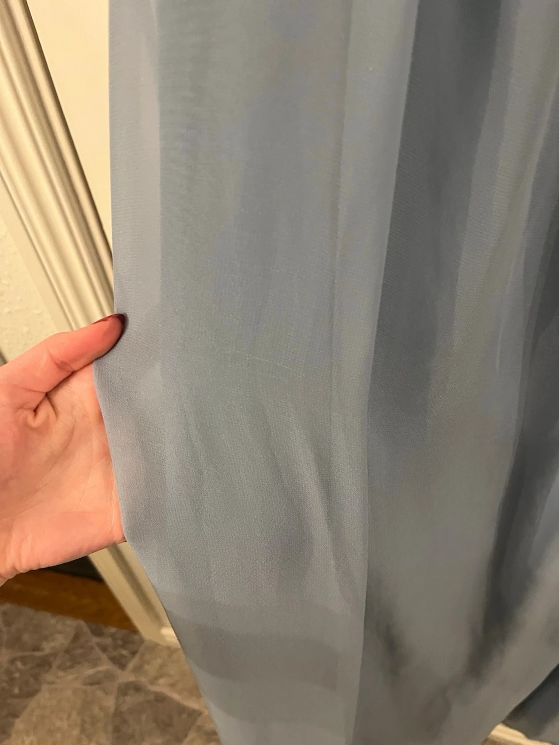 Ljusblå axelbandslös långklänning - 1