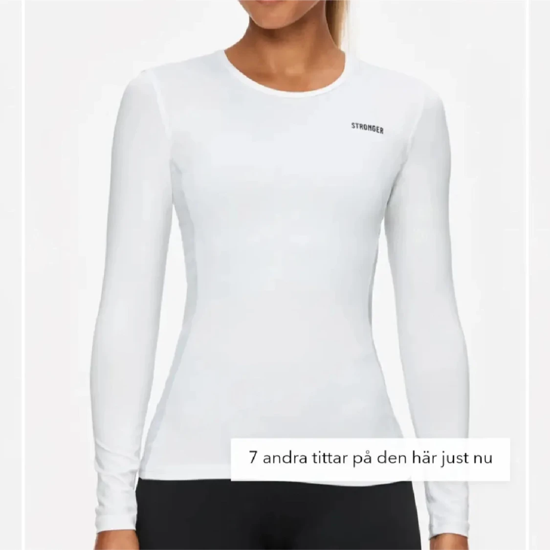 Vit långärmad träningströja Stronger